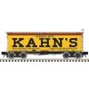 36` Wood Reefer - Ready to Run - Master(R) -- Kahn`s 1121 (yellow, black, Boxcar Red), HO, Atlas Model Railroad Co. 20007206