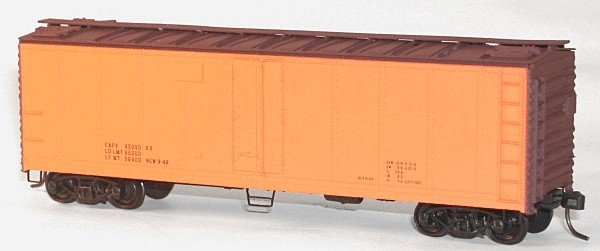 40′ Steel Reefer w/Hinged Door - Kit (Plastic) -- Data Only (orange), HO, Accurail Inc 8394