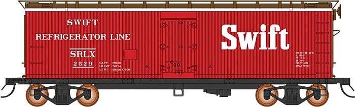 Fruit Growers Express Wood Refrigerator Car - Ready to Run -- Swift (red, white, Boxcar Red), HO, Intermountain Railway Company 