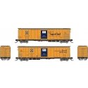 Class RR-56 Mechanical Reefer 4-Pack - Ready to Run -- Santa Fe (orange, blue, black, Mixed Slogans, Square Logo), N, Rapido Tra