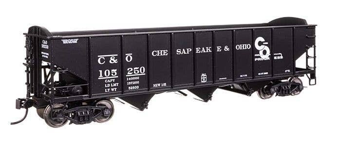70-Ton AAR 3-Bay Open Hopper - Ready to Run -- Chesapeake & Ohio 105250, HO, WalthersMainline 56740