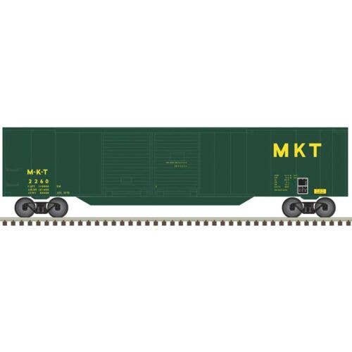 50′ Double-Door Boxcar - Ready to Run -- Missouri-Kansas-Texas 2269 (green, yellow), N, Trainman 50007326
