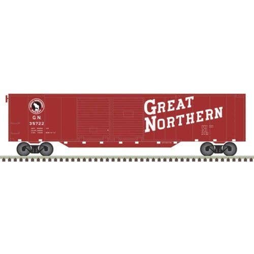 50′ Double-Door Boxcar - Ready to Run -- Great Northern 35735 (red, white), N, Trainman 50007328