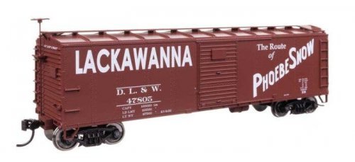 40′ Steel Boxcar with Murphy Ends - Ready to Run -- Delaware, Lackawanna & Western 47968, HO, WalthersMainline 41053