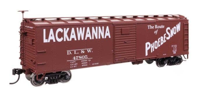 40′ Steel Boxcar with Murphy Ends - Ready to Run -- Delaware, Lackawanna & Western 47968, HO, WalthersMainline 41053