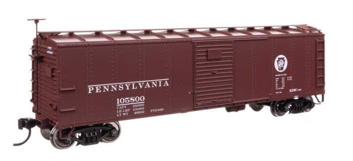 40′ Steel Boxcar with Murphy Ends - Ready to Run -- Pennsylvania Railroad 105800, HO, WalthersMainline 41066