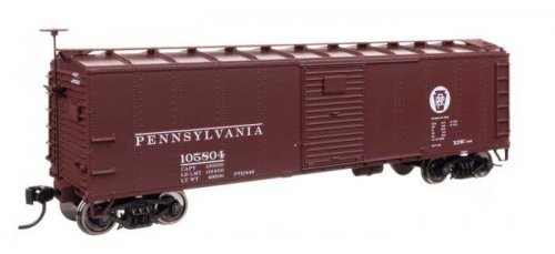 40′ Steel Boxcar with Murphy Ends - Ready to Run -- Pennsylvania Railroad 105804, HO, WalthersMainline 41067