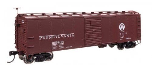 40′ Steel Boxcar with Murphy Ends - Ready to Run -- Pennsylvania Railroad 105808, HO, WalthersMainline 41068