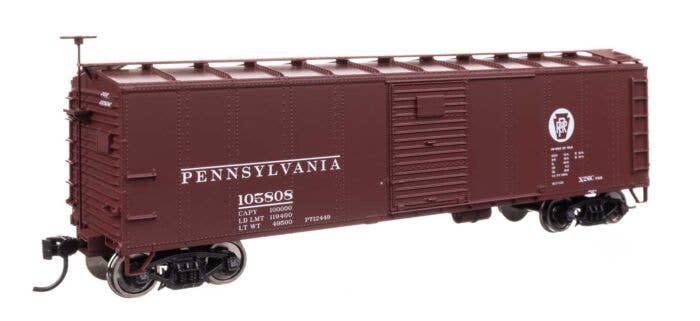 40′ Steel Boxcar with Murphy Ends - Ready to Run -- Pennsylvania Railroad 105808, HO, WalthersMainline 41068