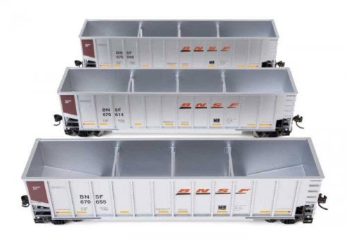 50′ Bethgon Coalporter Gondola 3-Pack - Ready to Run -- BNSF 670566, 670614, 670655, HO, WalthersMainline 55909
