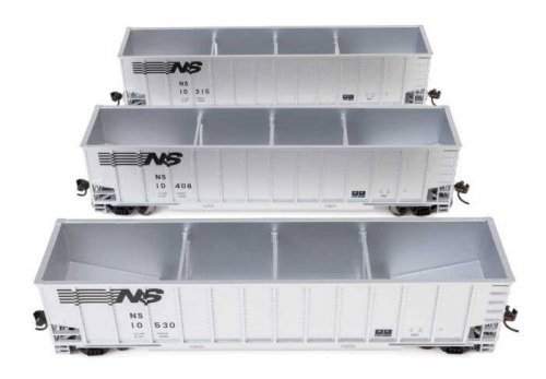 50′ Bethgon Coalporter Gondola 3-Pack - Ready to Run -- Norfolk Southern 10315, 10408, 10530, HO, WalthersMainline 55917