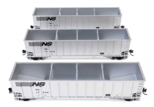 50′ Bethgon Coalporter Gondola 3-Pack - Ready to Run -- Norfolk Southern 10317, 10428, 10544, HO, WalthersMainline 55918