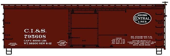 36′ Double-Sheathed Wood Boxcar, Steel Roof, Wood Ends, Straight Underf. Kit -- Chicago, Indiana & , HO, Accurail Inc 81893