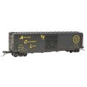 PS-1 50′ Boxcar - Ready to Run -- Atlantic Coast Line 35144 (As-Built 1962, black, yellow), HO, Kadee Quality Products 6423