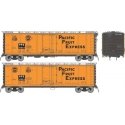 Class R-40-27 Steel Reefer 6-Pack - Ready to Run -- Pacific Fruit Express Set 1 (1966 Scheme, orange, black, silver, Large Lett,