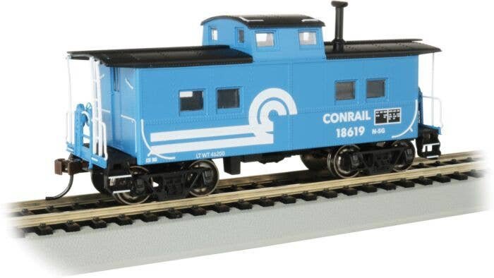 Northeast-Style Steel Cupola Caboose - Ready to Run - Silver Series(R) -- Conrail 18619 (blu, HO, Bachmann Industries 16822