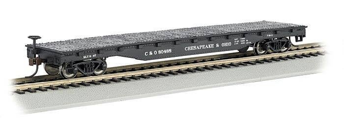 52′ Flatcar - Ready to Run - Silver Series(R) -- Chesapeake & Ohio, HO, Bachmann Industries 17322