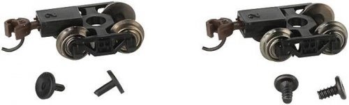 Friction-Bearing Freight Trucks with Wheels and E-Z Mate(R) Knuckle Couplers -- 1 Pair, N, Bachmann Industries 42536