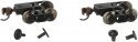Friction-Bearing Freight Trucks with Wheels and E-Z Mate(R) Knuckle Couplers -- 1 Pair, N, Bachmann Industries 42536