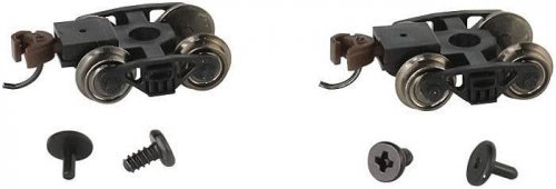 Roller-Bearing Freight Trucks with Wheels and E-Z Mate(R) Knuckle Couplers -- 1 Pair, N, Bachmann Industries 42537