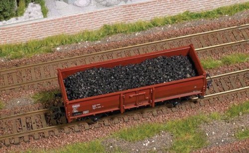 Real-Coal Load -- Fits European 2-Axle Gondola w/Side Doors, HO, Busch Gmbh & Co Kg 1680