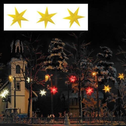 Illuminated Star -- Yellow pkg(3), HO, Busch Gmbh & Co Kg 5415