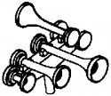 Nathan Diesel Air Horn (Brass Casting) -- 5-Chime K5, HO, Cal Scale 427