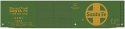 Railroad Decal Set -- Santa Fe 50′ Express Boxcar (green car, Large Logo, Ship & Travel Slogan, HO, Tichy Train Group 10073