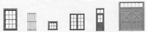 Window & Door Assortment pkg(200), HO, Tichy Train Group 8091
