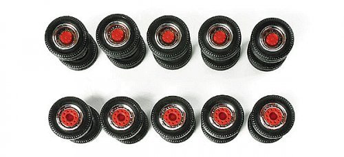 Herpa Accessories - Truck Wheels -- 5 Sets (chrome, red), HO, Herpa Models 52603