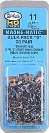 11 Bulk Pack No.5(R) Knuckle Couplers -- No Draft Gear Boxes - 20 Pairs, HO, Kadee Quality Products 11
