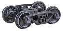 Bettendorf 50-Ton Self-Centering HGC Trucks -- Code 88 (.088`) 33` Ribbed-Back RP-25 Wheel, HO, Kadee Quality Products 1565