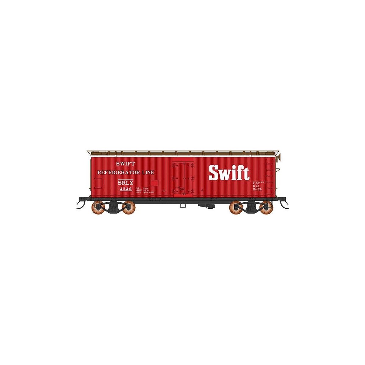 Fruit Growers Express Wood Refrigerator Car - Ready to Run -- Swift (red, white, Boxcar Red), N, Intermountain Railway Company 6