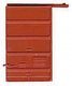 Replacement Doors Low Tackboard -- 6′ Five Panel Superior Red Oxide, HO, Kadee Quality Products 2207