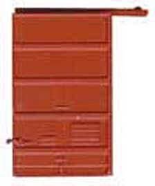 Replacement Doors Low Tackboard -- 6′ Five Panel Superior Red Oxide, HO, Kadee Quality Products 2207