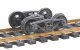 A.S.F.(R) Ride Control(R) 50-Ton Fully Sprung Metal Trucks -- Code 110 (.110`) 33` Smooth-B, HO, Kadee Quality Products 504