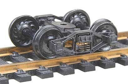 Bettendorf T-Section Fully Sprung Metal Trucks -- Code 110 (.110`) 33` Ribbed-Back RP-25 Wh, HO, Kadee Quality Products 511