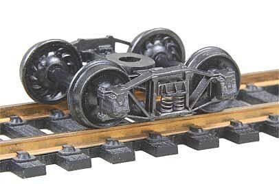 Arch Bar Fully-Sprung Self-Centering Metal Trucks -- Code 110 (.110`) 33` Ribbed-Back RP-25, HO, Kadee Quality Products 551
