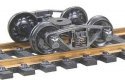 Vulcan Double Truss Fully Sprung Self-Centering Metal Trucks -- Code 110 (.110`) 33` Ribbed, HO, Kadee Quality Products 556