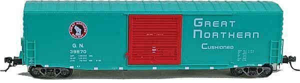 PS-1 50` Boxcar with 9` Door - Ready to Run -- Great Northern 39870 (1966, Glacier Green, , HO, Kadee Quality Products 6402