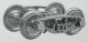 A.S.F.(R) Bettendorf 50-Ton Fully Sprung Metal Trucks -- 33 Smooth Back All Metal Non-Magnet, G, Kadee Quality Products 971