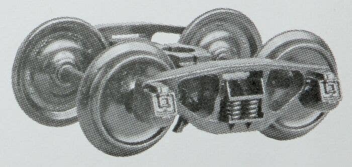 A.S.F.(R) Bettendorf 50-Ton Fully Sprung Metal Trucks -- 33 Smooth Back All Metal Non-Magnet, G, Kadee Quality Products 971