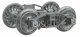 Arch Bar Fully Sprung Metal Trucks -- 33′ Ribbed-Back All-Metal Non-Magenetic Wheels - 1 Pai, G, Kadee Quality Products 972