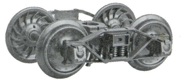 Arch Bar Fully Sprung Metal Trucks -- 33′ Ribbed-Back All-Metal Non-Magenetic Wheels - 1 Pai, G, Kadee Quality Products 972