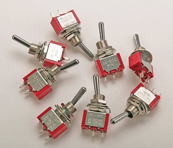 Miniature Single Pole, Single Throw SPST Toggle Switch -- On/Off 5-Amp 120V pkg(8), HO, Miniatronics Corp. 3620008