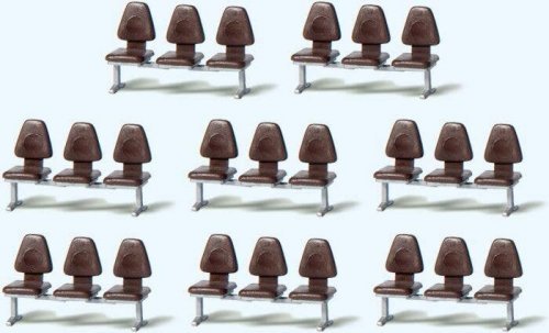 Modern Modular Seating -- 3-Seat Units pkg(8), HO, Preiser Kg 17215
