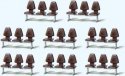 Modern Modular Seating -- 3-Seat Units pkg(8), HO, Preiser Kg 17215