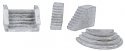 Steps Assortment -- 1 Half-Moon, 2 Concrete, 1 Ornate, N, The N Scale Architect 20003