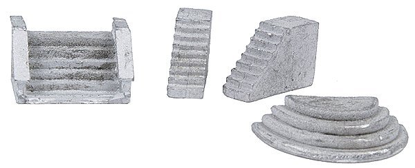 Steps Assortment -- 1 Half-Moon, 2 Concrete, 1 Ornate, N, The N Scale Architect 20003