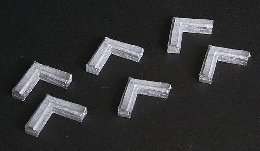 Roof Ductwork - Making A Scene(TM) -- Unpainted Metal Castings - 90-Degree Corners pkg(6), N, The N Scale Architect 20085